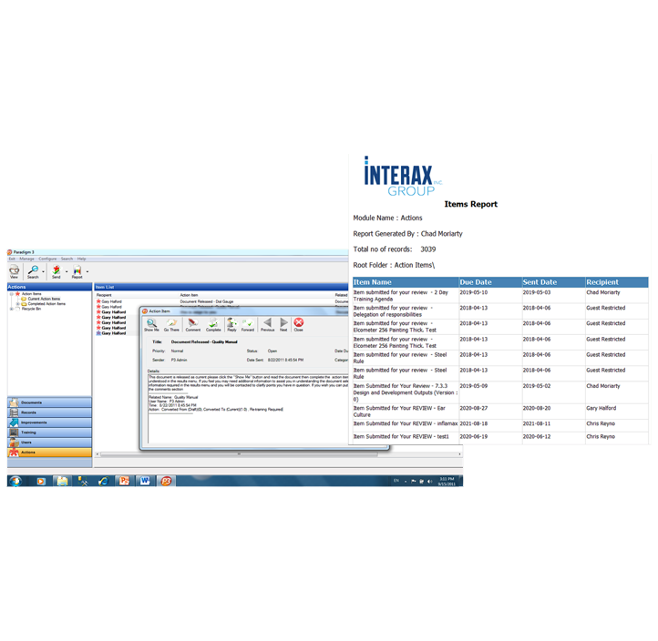 Paradigm software dashboard preview